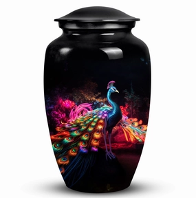Peacock Tribute: Adult Cremation Urn with Traditional Design