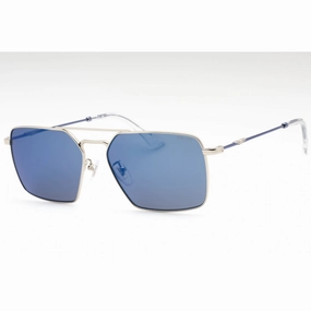 Police Men's Sunglasses - Shiny Silver Metal Aviator Full Rim Frame | SPLL07 579B