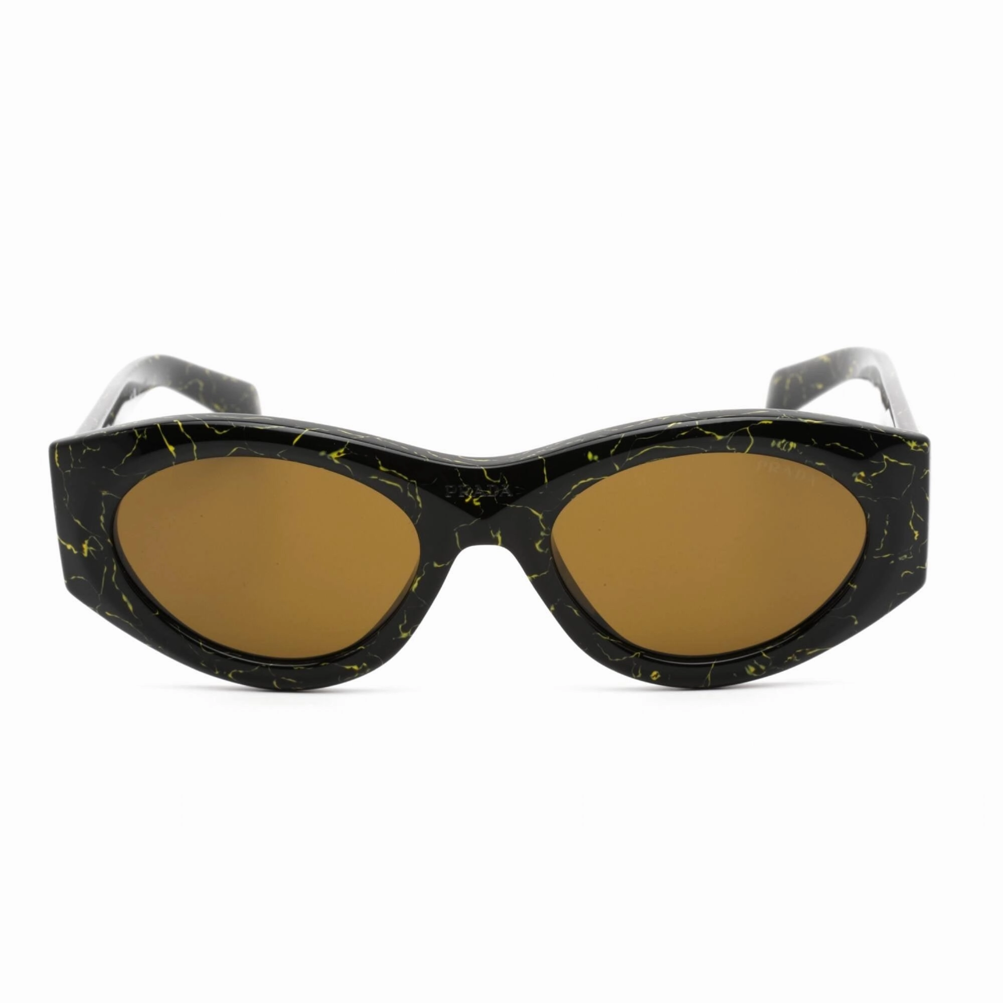 Prada Women's Sunglasses - Full Rim Black Yellow Marble Cat Eye | 0PR 20ZS 19D01T