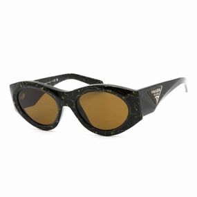 Prada Women's Sunglasses - Full Rim Black Yellow Marble Cat Eye | 0PR 20ZS 19D01T