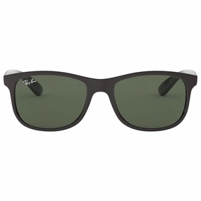 Ray-Ban Rb4202 Andy Rectangular Sunglasses, Matte Black on Black/Dark Green