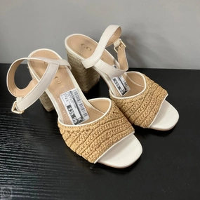 Sandals Designer By Coach In Tan & White, Size: 8.5