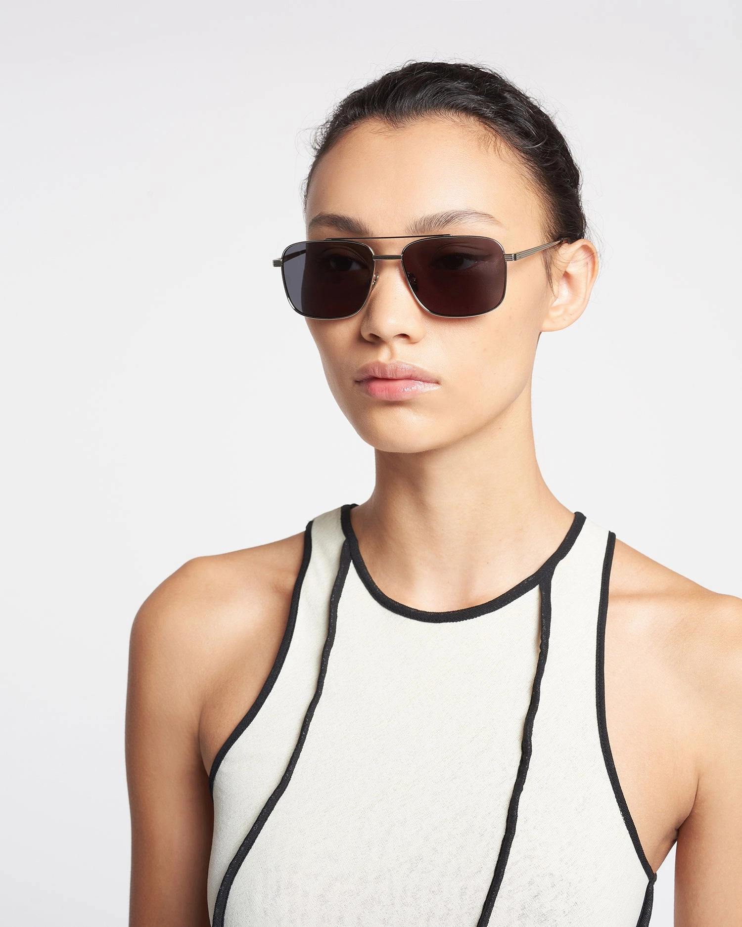 Sare - Metal Aviator Sunglasses - Silver