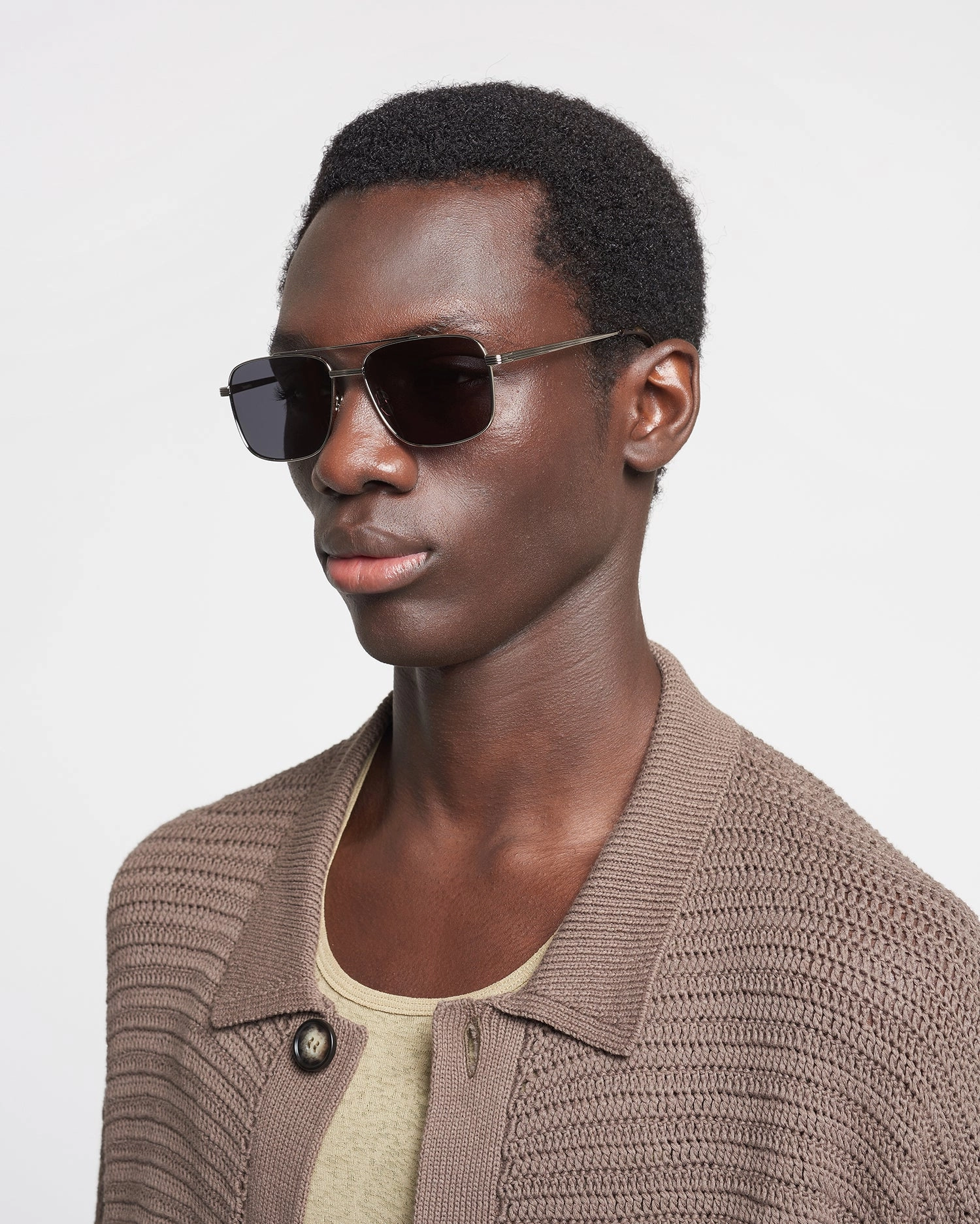 Sare - Metal Aviator Sunglasses - Silver