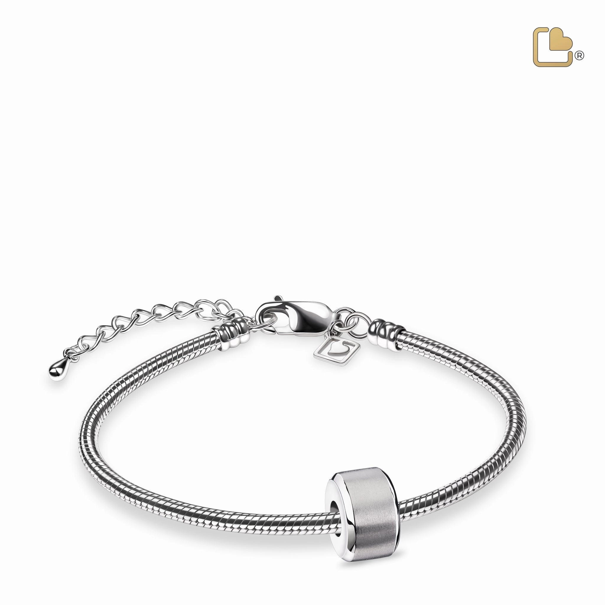 Serenity Two Tone Sterling Silver Cremation Bracelet Bead