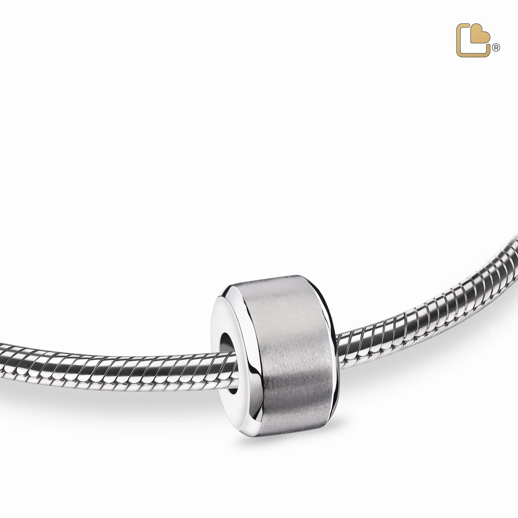Serenity Two Tone Sterling Silver Cremation Bracelet Bead