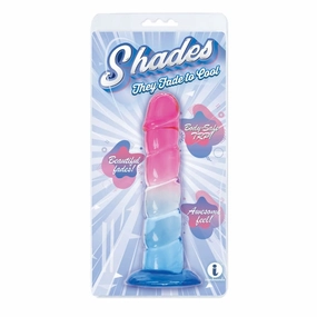 Shades, 7.5"" Swirl Jelly Tpr Gradient Dong - Pink and Blue