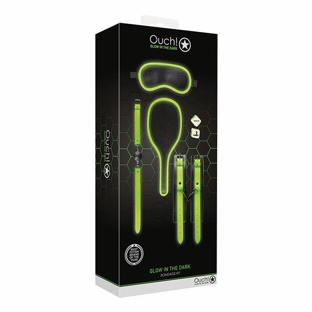 Shots - Ouch Bondage Kit #1 Glow in the Dark (Black)