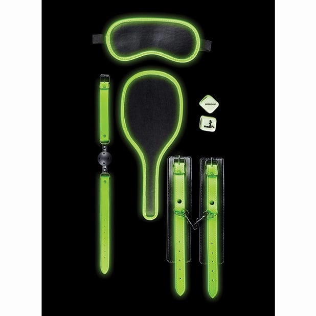 Shots - Ouch Bondage Kit #1 Glow in the Dark (Black)