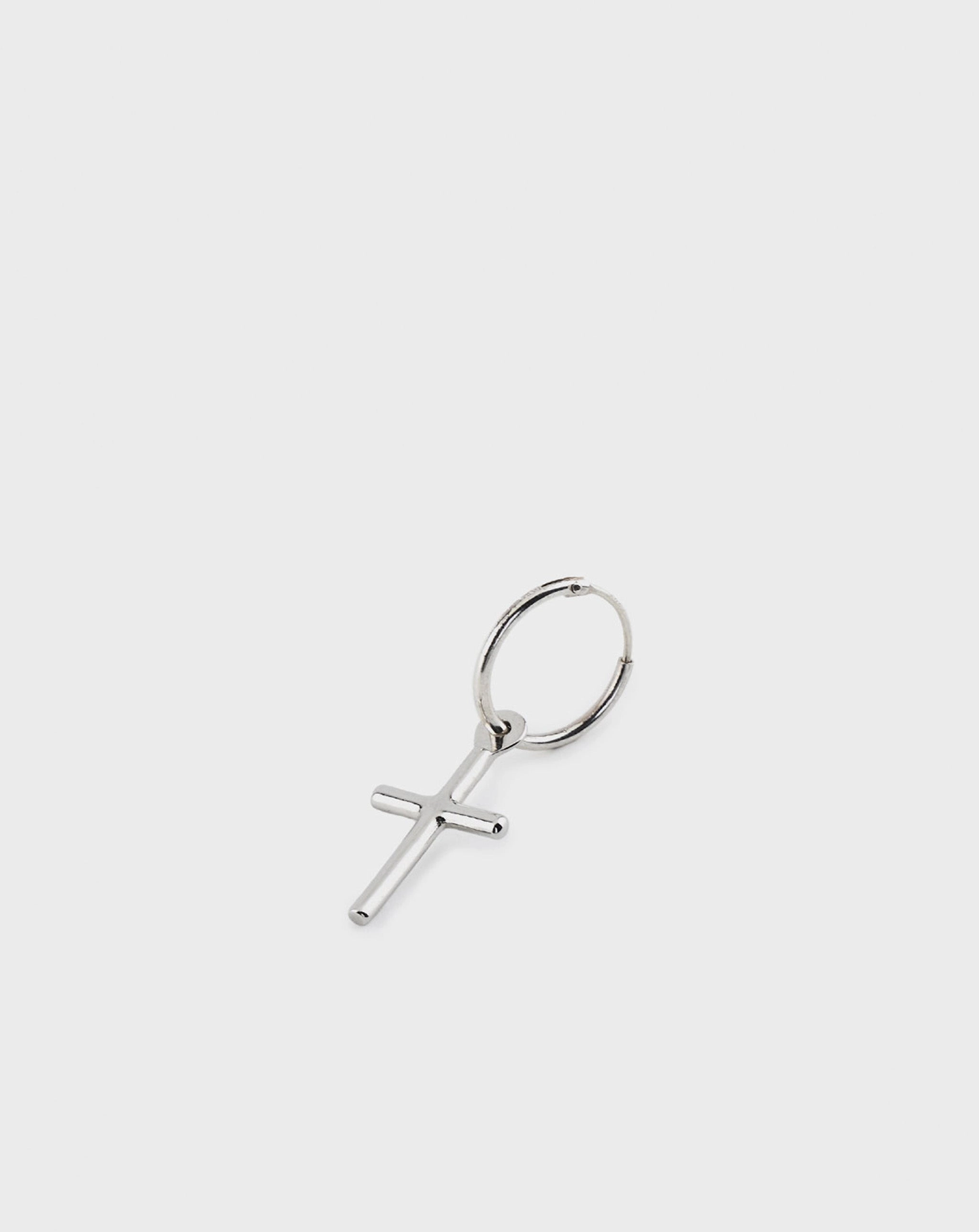 Silver Cross Earring