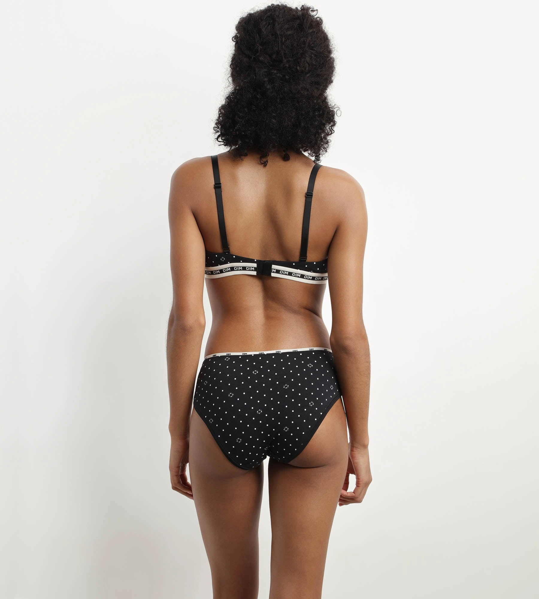 Slip femme en coton modal Noir à motif logo Dim Icons Essentiel