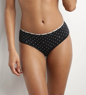 Slip femme en coton modal Noir à motif logo Dim Icons Essentiel