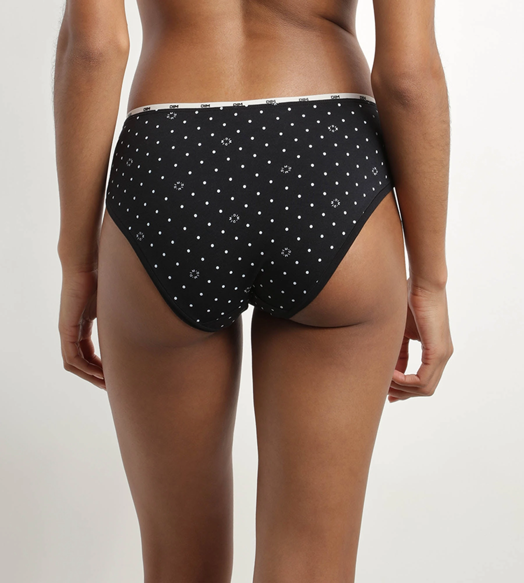 Slip femme en coton modal Noir à motif logo Dim Icons Essentiel