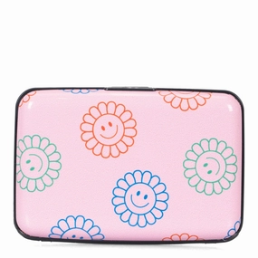 Smiling Flowers Aluminium RFID Card Holder