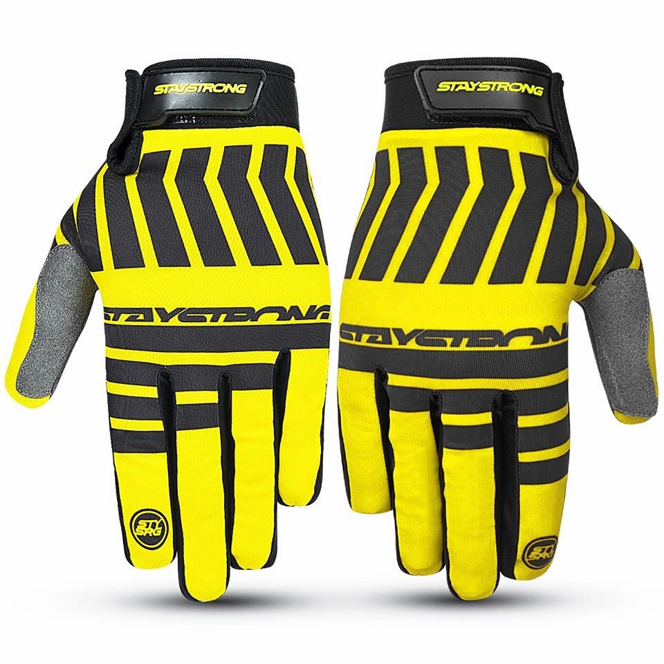 Stay Strong Chev Stripe Youth Gloves - Yellow