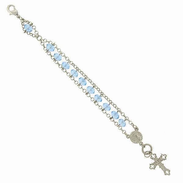 Symbols Of Faith Chain & Dangling Crucifix Bracelet