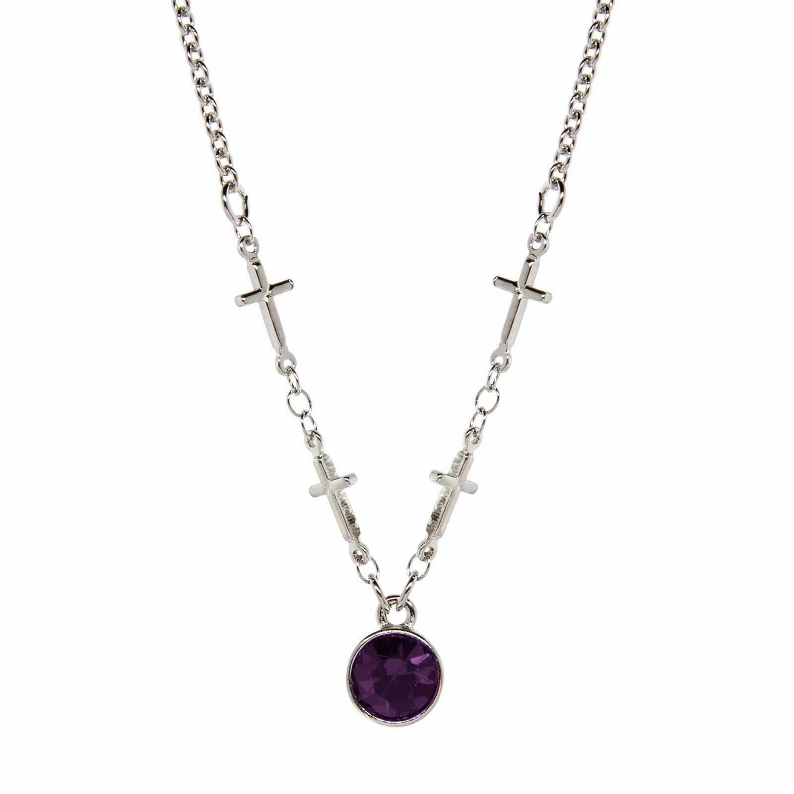 Symbols Of Faith Cross Chain Crystal Pendant Necklace 16"   3" Extender