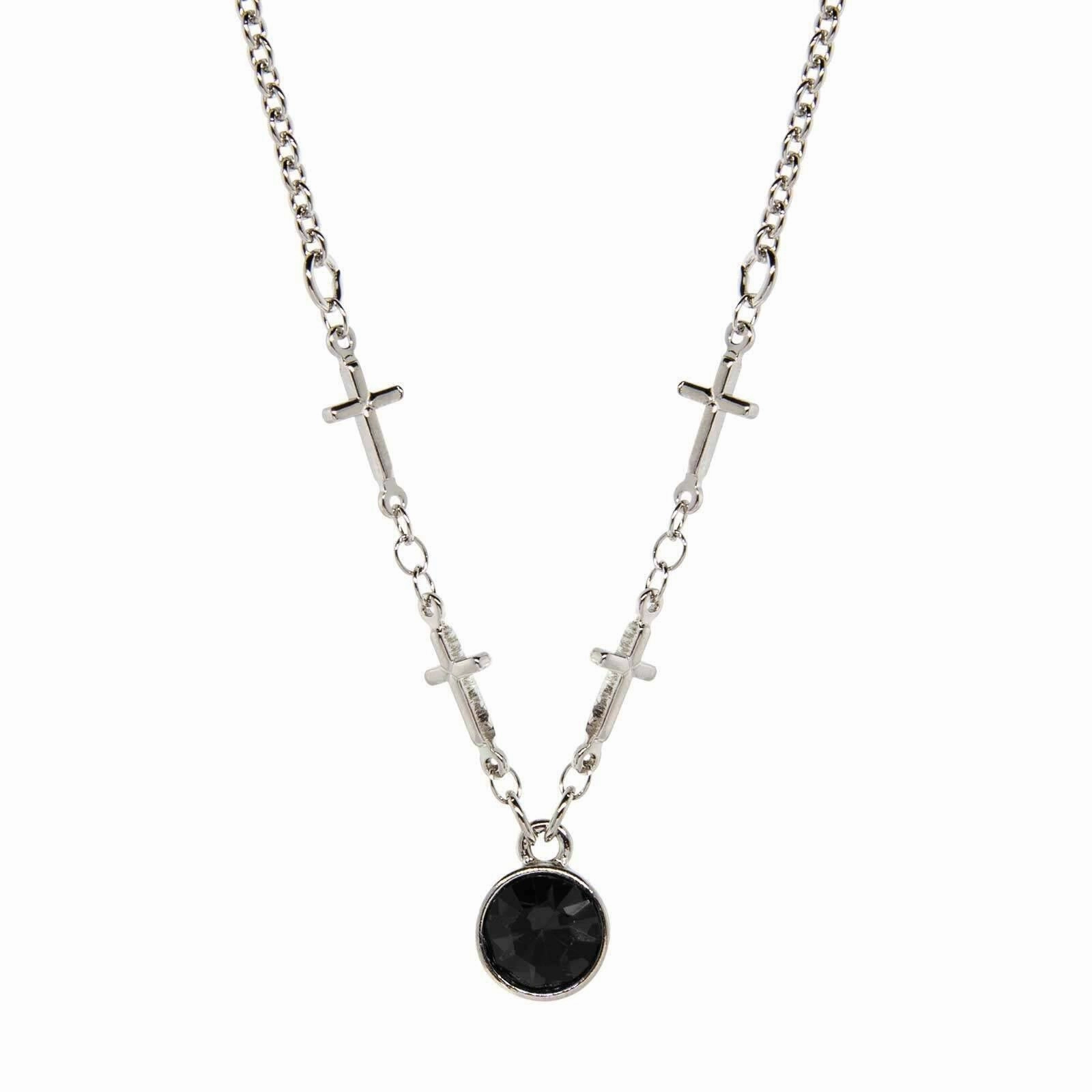 Symbols Of Faith Cross Chain Crystal Pendant Necklace 16"   3" Extender