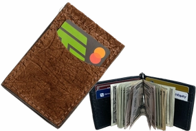 Tan Hippopotamus Bifold Slim Profile Wallet With Money Clip