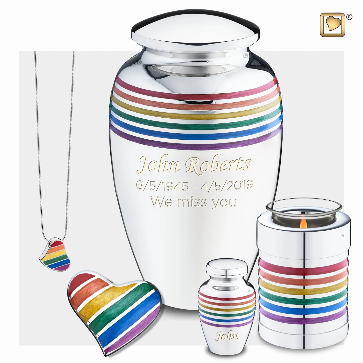 Tealight Pride Rainbow Cremation Urn