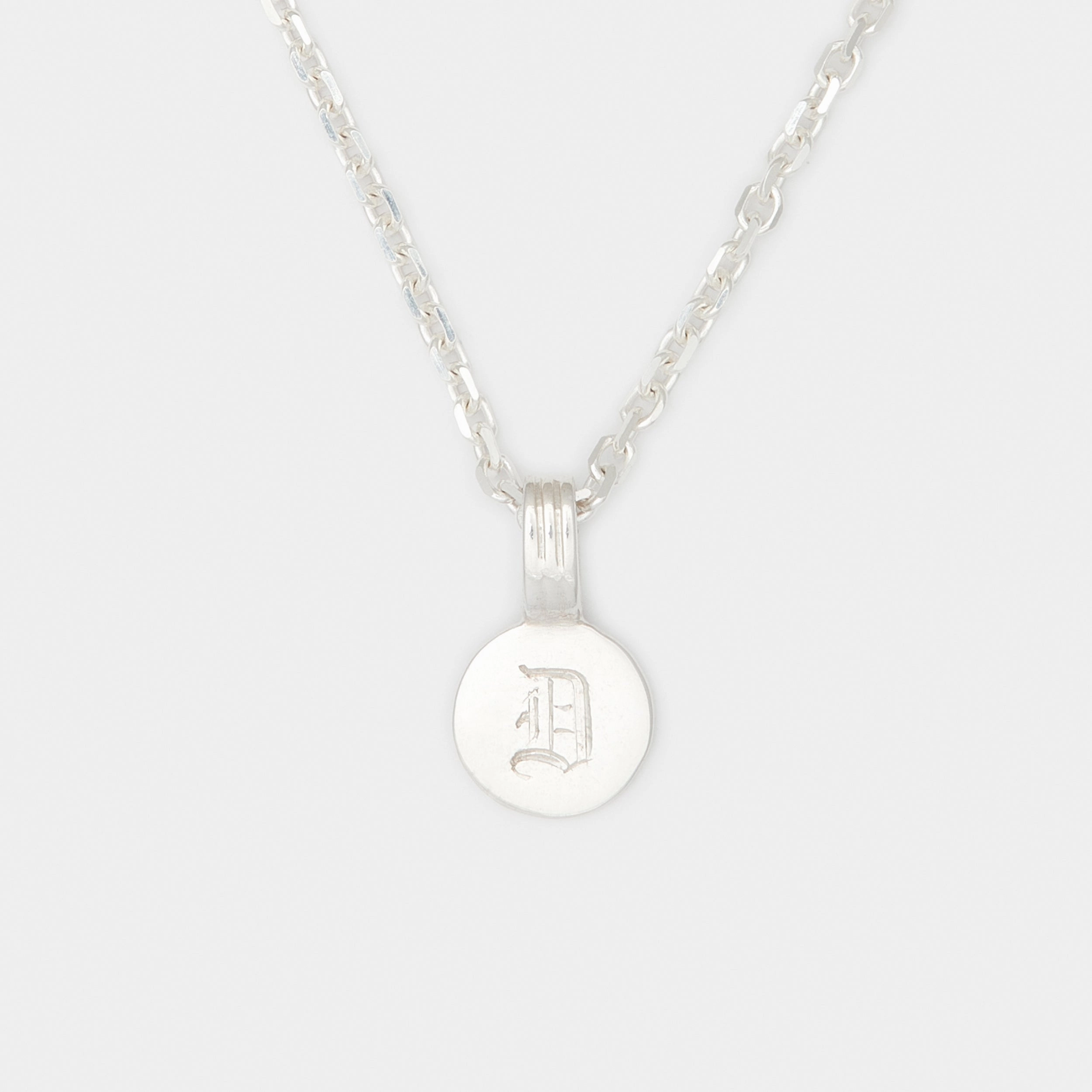 Tiny Joan Initial Medallion in Sterling Silver For Him