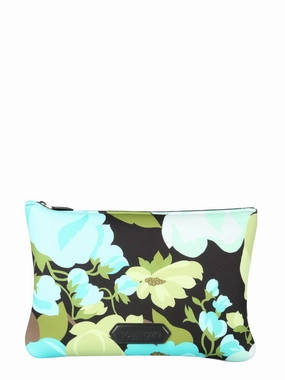 Tom Ford Floral Print Logo Patch Zipped Pouch