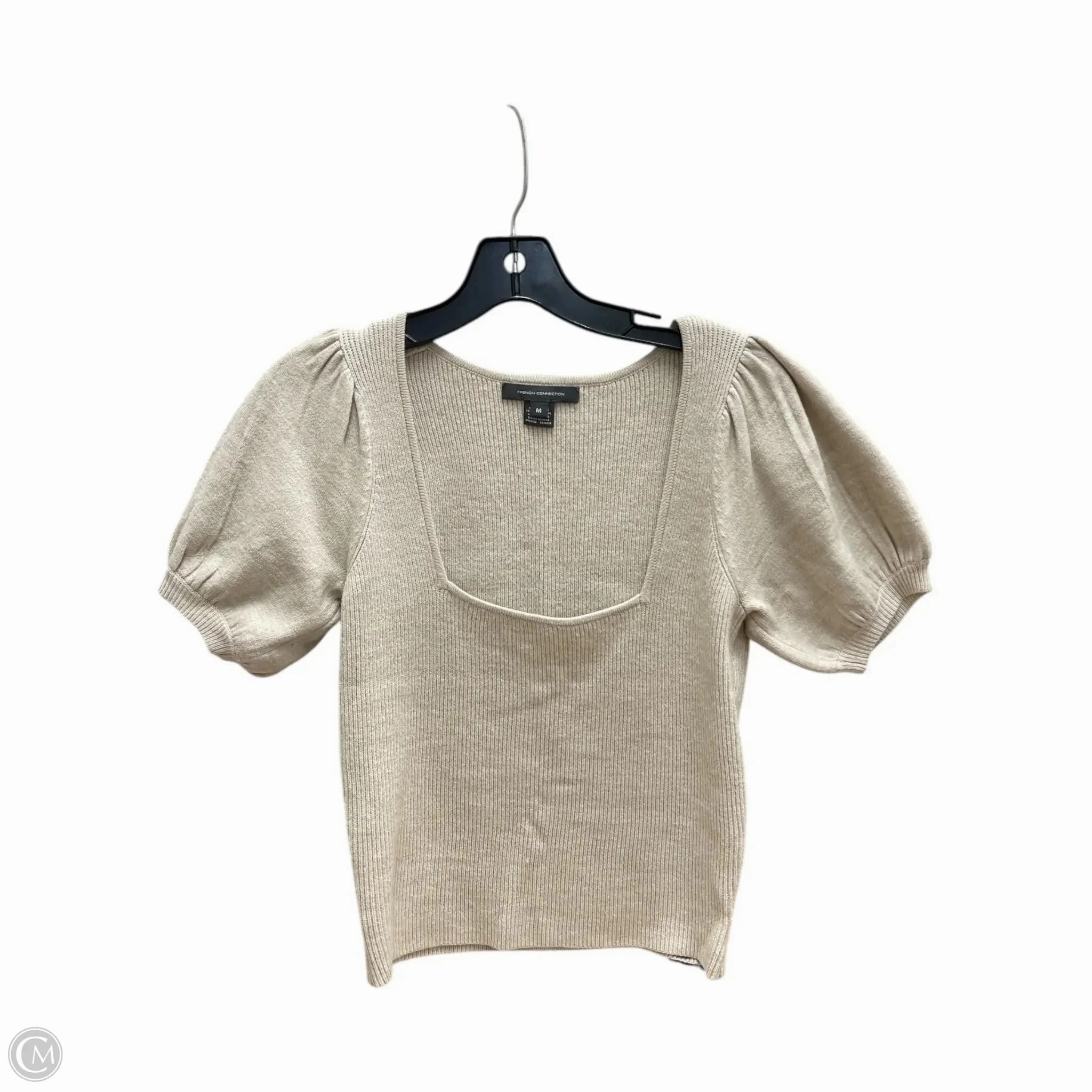 Top Short Sleeve By French Connection In Cream, Size: M