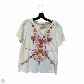 Top Short Sleeve By Savanna Jane In White, Size: M