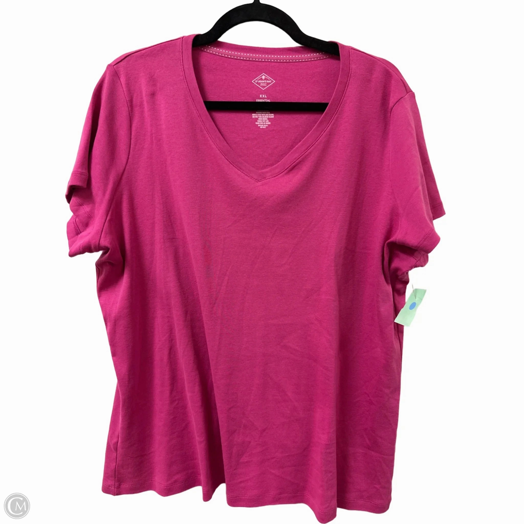 Top Short Sleeve By St Johns Bay In Pink, Size: 1x