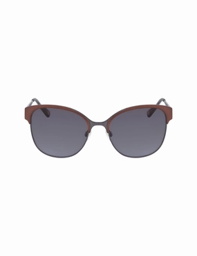 Two-Tone Metal Square Sunglasses