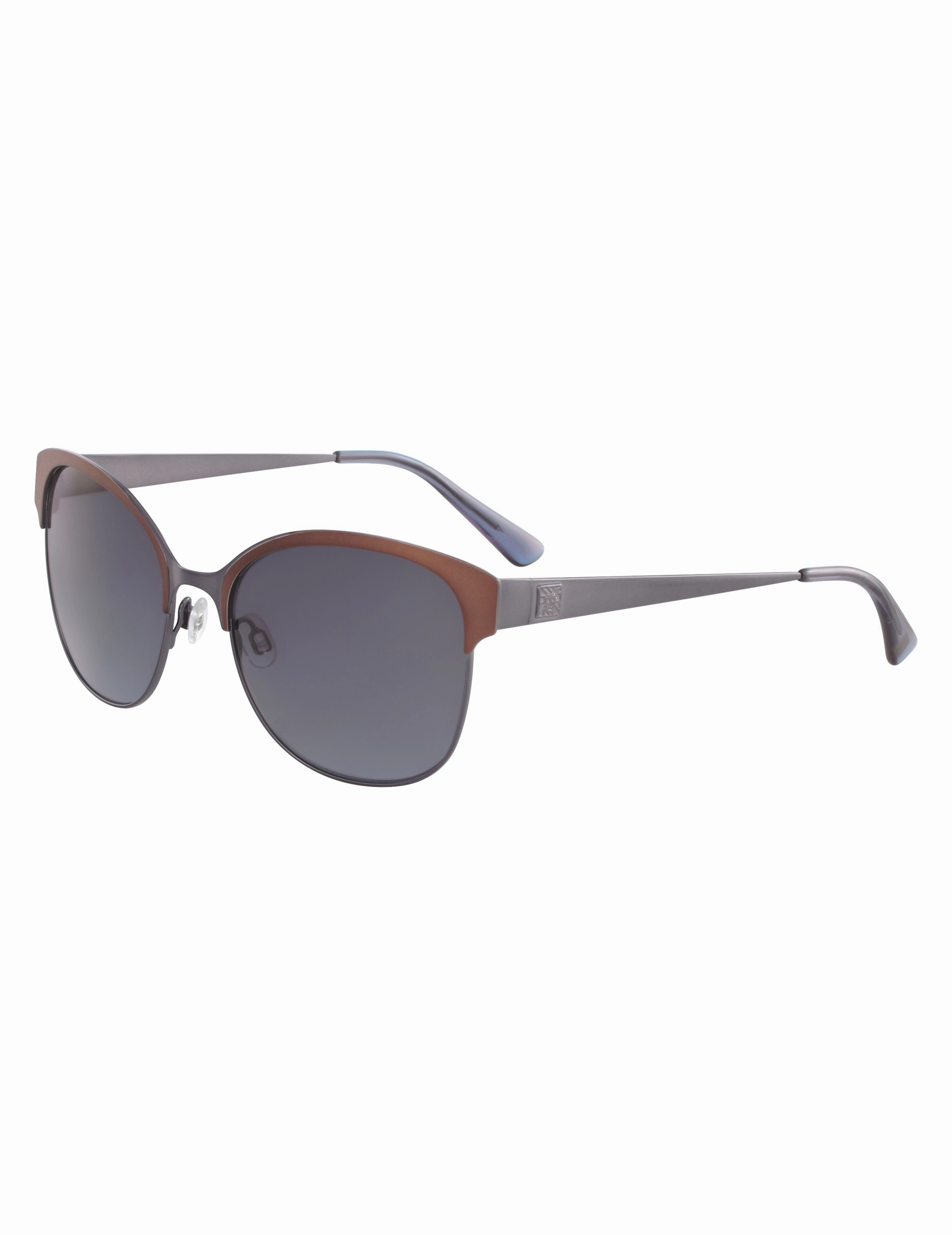 Two-Tone Metal Square Sunglasses