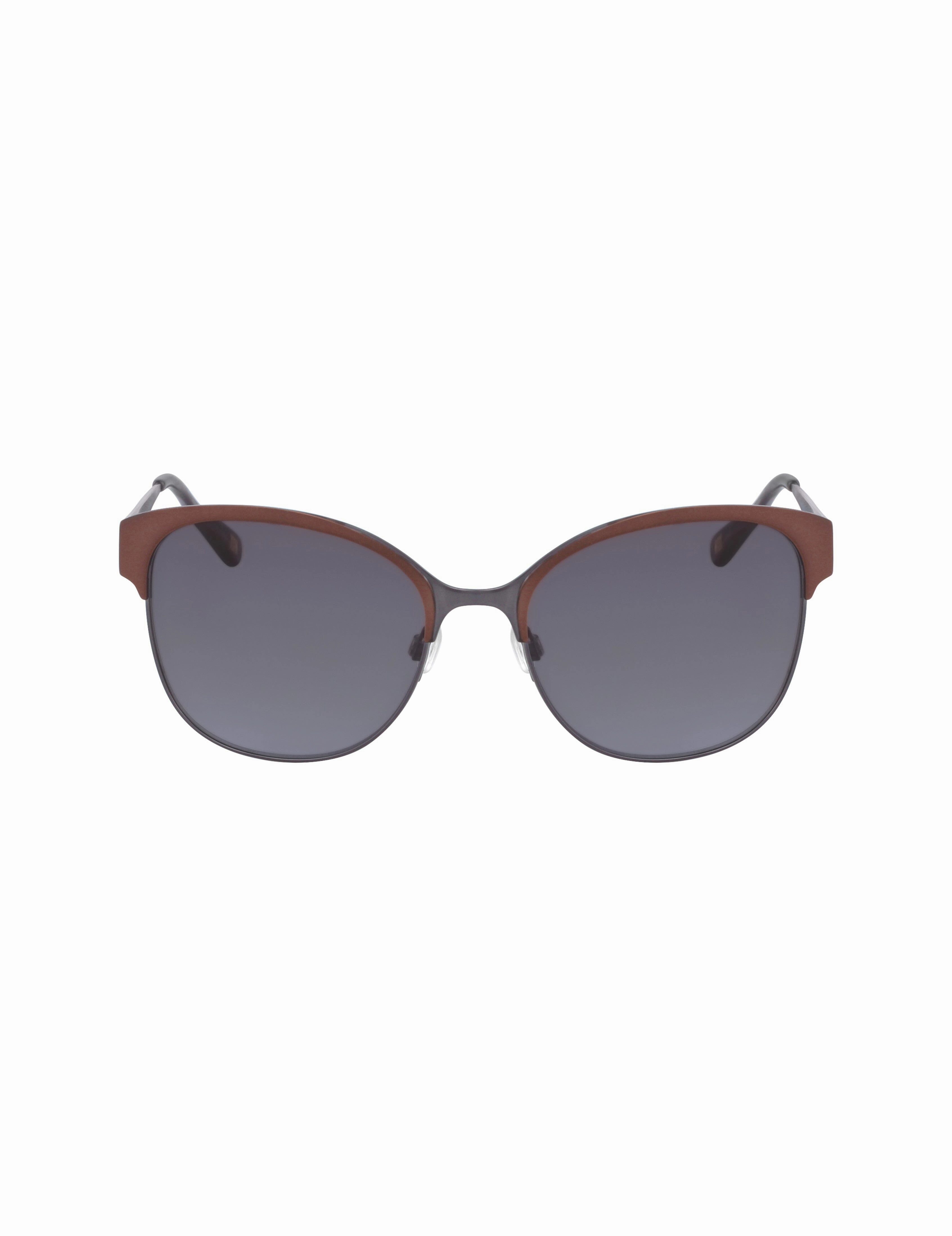 Two-Tone Metal Square Sunglasses