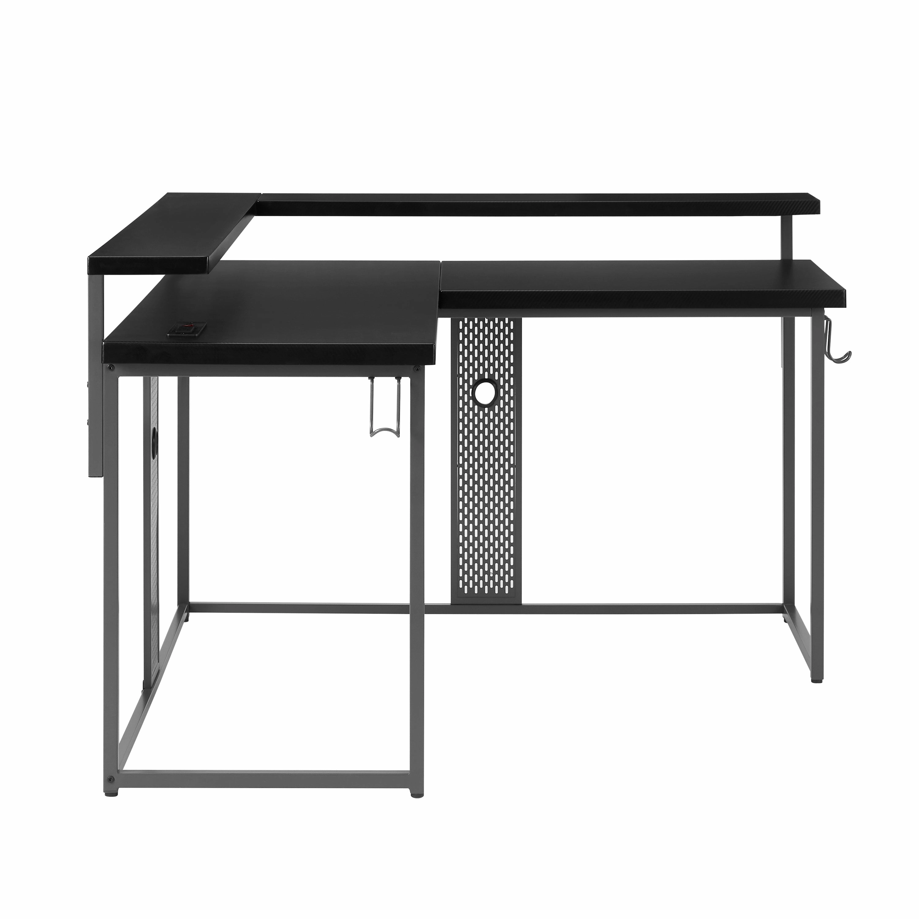 Vega L-Shape Gaming Desk - Grey and Charcoal