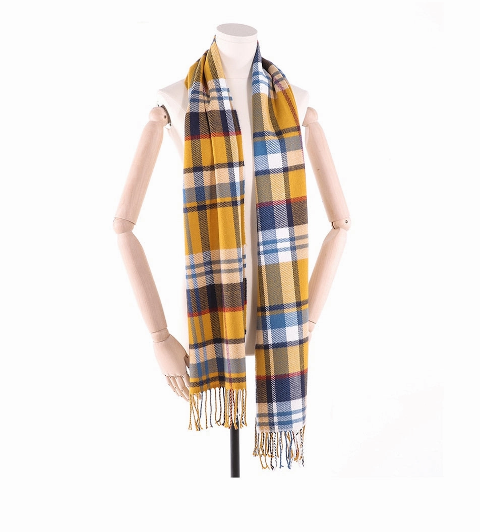 West Louis™ Winter Foulard Plaid Scarves
