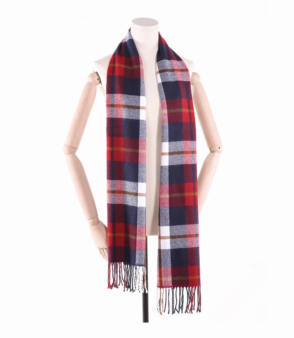 West Louis™ Winter Foulard Plaid Scarves