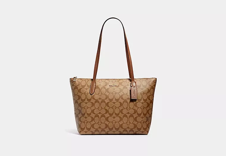 Zip Top Tote In Signature Canvas