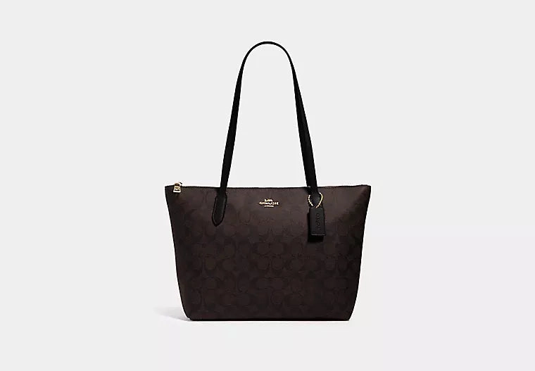 Zip Top Tote In Signature Canvas