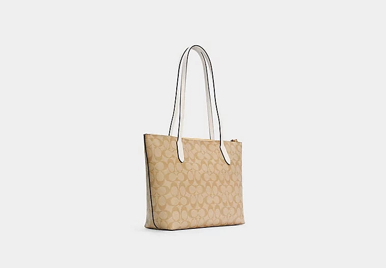 Zip Top Tote In Signature Canvas