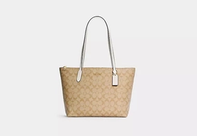 Zip Top Tote In Signature Canvas